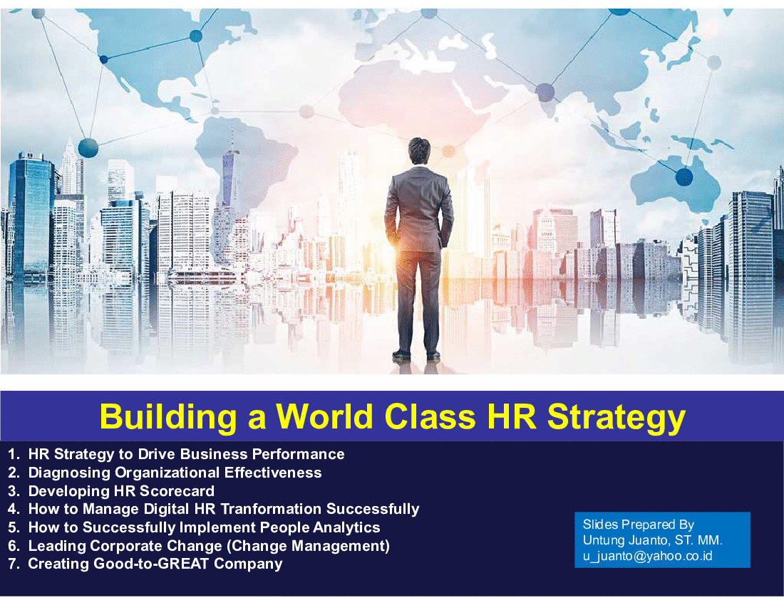 Building a World Class HR Strategy (81-slide PPT PowerPoint presentation (PPTX)) Preview Image