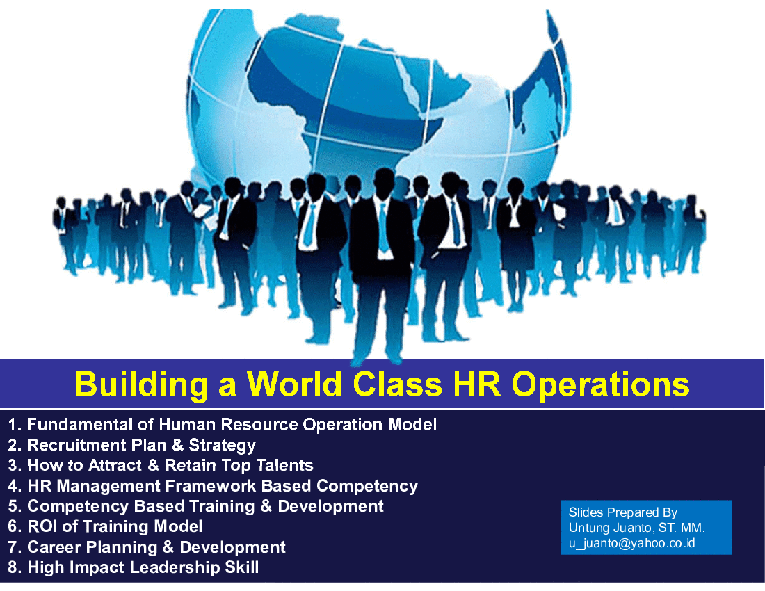 This is a partial preview of Building a World Class HR Operations (102-slide PowerPoint presentation (PPTX)). Full document is 102 slides. 