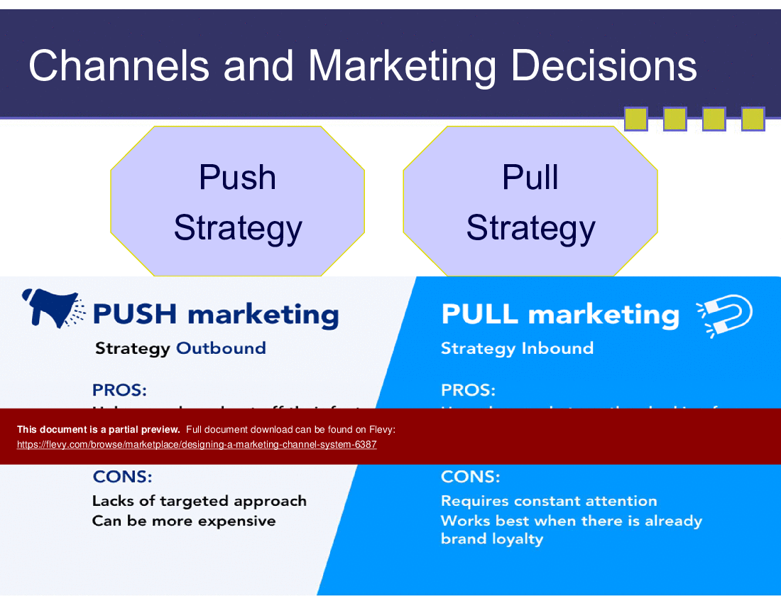 This is a partial preview of Designing a  Marketing Channel System (29-slide PowerPoint presentation (PPT)). Full document is 29 slides. 