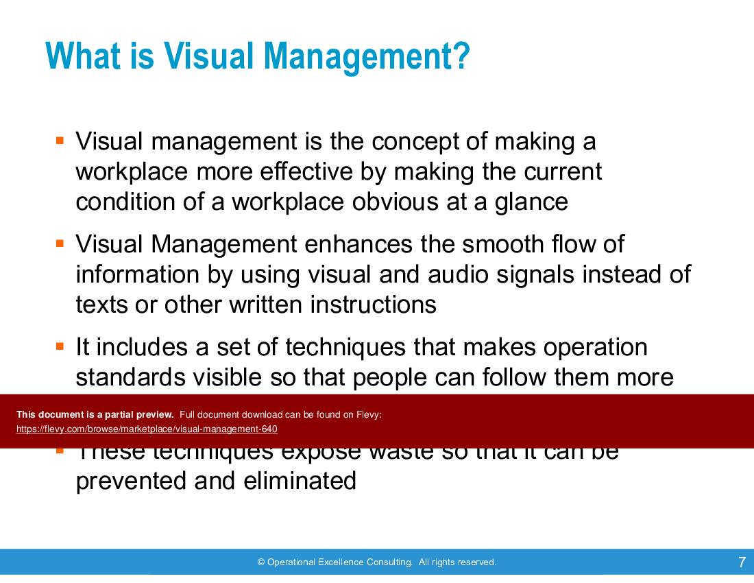 This is a partial preview of Visual Management (153-slide PowerPoint presentation (PPTX)). Full document is 153 slides. 