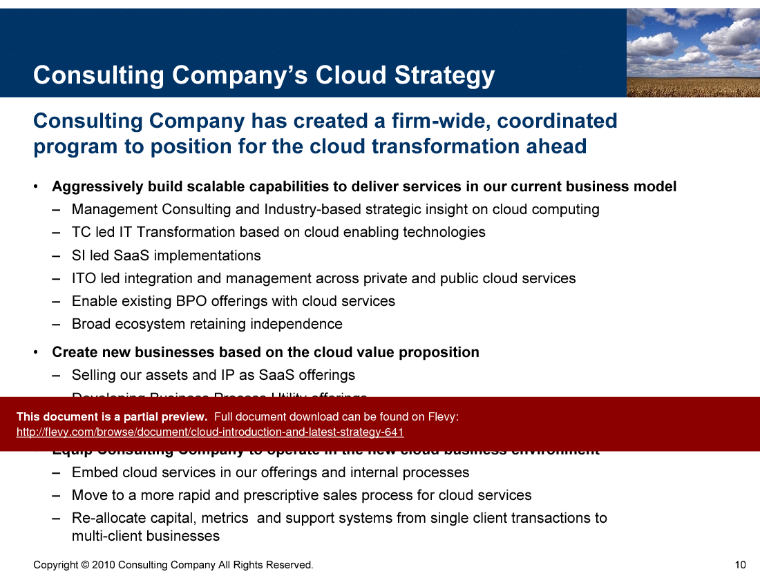 Cloud Introduction and Latest Strategy (11-slide PPT PowerPoint presentation (PPT)) Preview Image