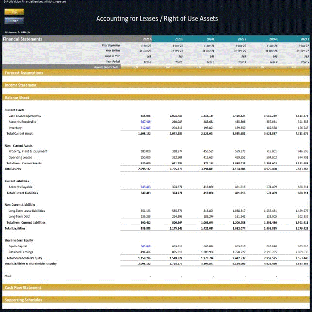 Accounting for Leases & Right-of-Use Assets Template (Excel template (XLSX)) Preview Image