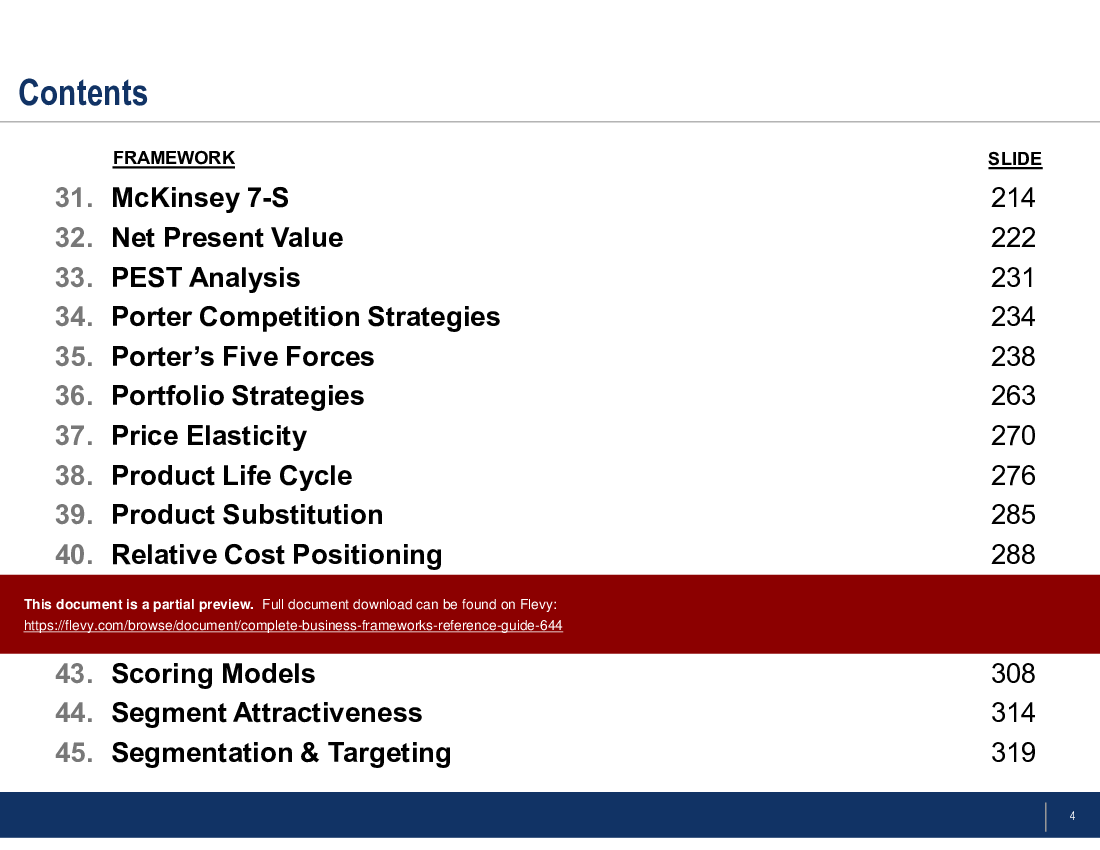 This is a partial preview of Complete Business Frameworks Reference Guide (407-slide PowerPoint presentation (PPTX)). Full document is 407 slides. 