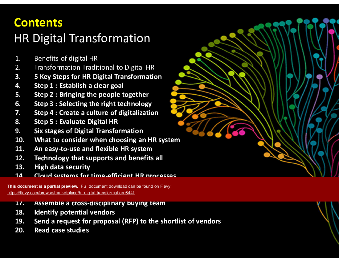 This is a partial preview of HR Digital Transformation (29-slide PowerPoint presentation (PPTX)). Full document is 29 slides. 