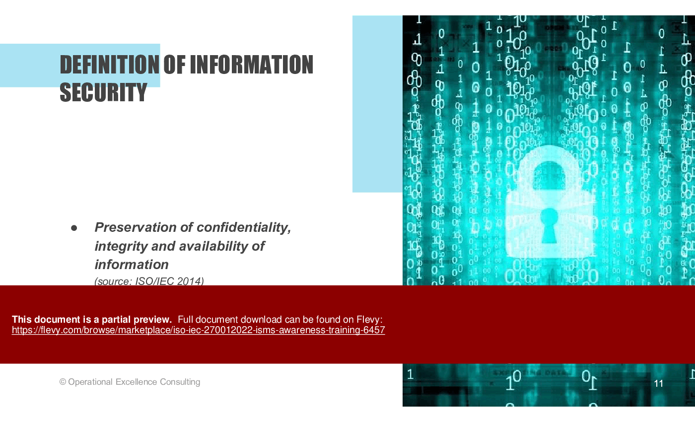 ISO/IEC 27001:2022 (ISMS) Awareness Training (78-slide PPT PowerPoint presentation (PPTX)) Preview Image