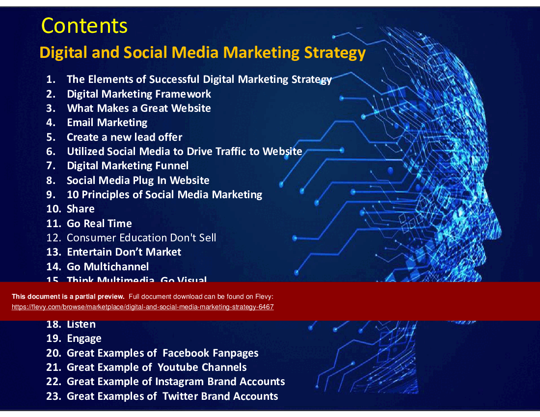 This is a partial preview of Digital and Social Media Marketing Strategy (35-slide PowerPoint presentation (PPTX)). Full document is 35 slides. 
