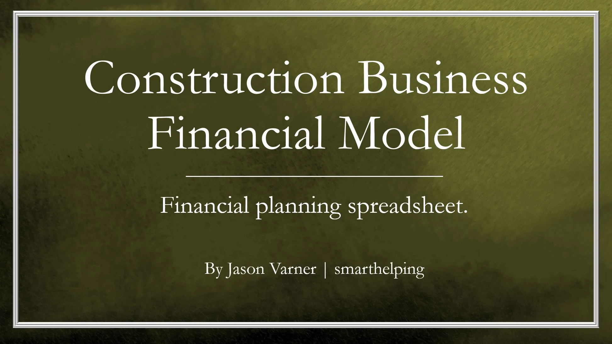 This is a partial preview of Economics of the Construction Business: Financial Model (Excel workbook (XLSX)). 