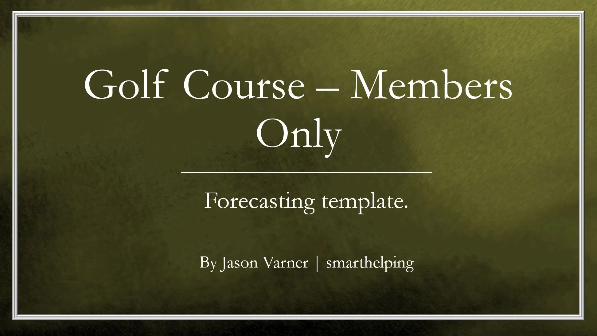 This is a partial preview of Golf Course Club & Membership Only Financial Planning (Excel workbook (XLSX)). 