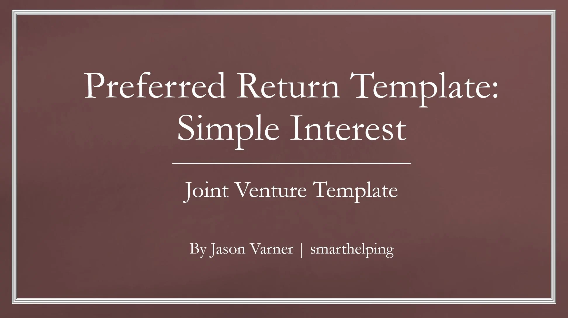 Preferred Return Template: Non-Compounding with Three Hurdle Rates (Excel template (XLSX)) Preview Image