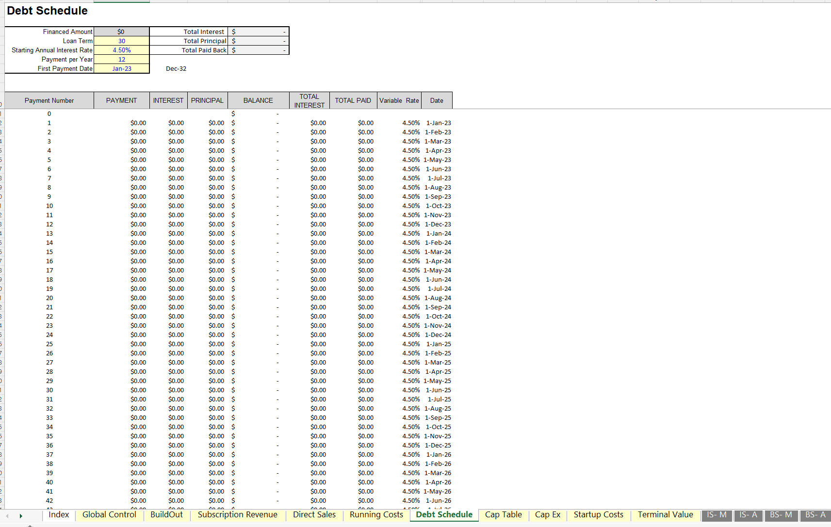Product-as-a-Service Financial Model (Excel workbook (XLSX)) Preview Image