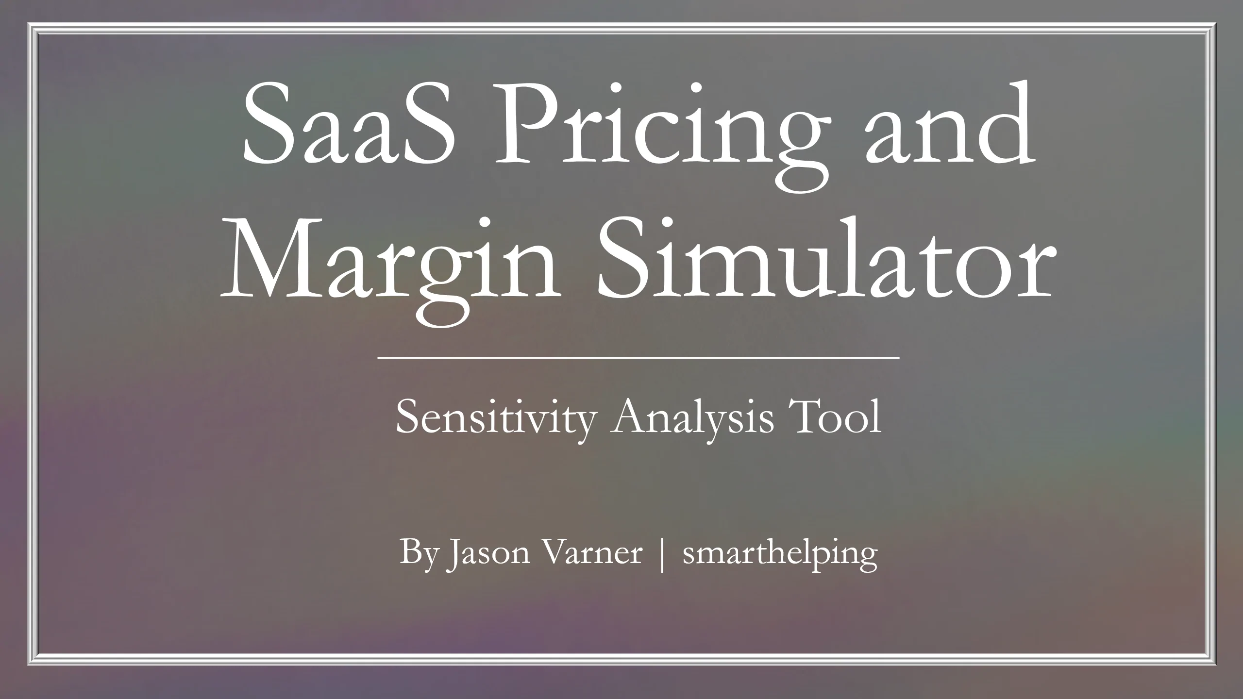 SaaS Customer Pricing Simulator: Optimization Template (Excel template (XLSX)) Preview Image