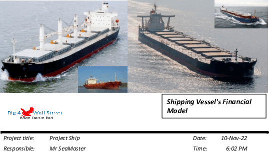 Shipping Vessel Financial Model (Excel workbook (XLSX)) Preview Image