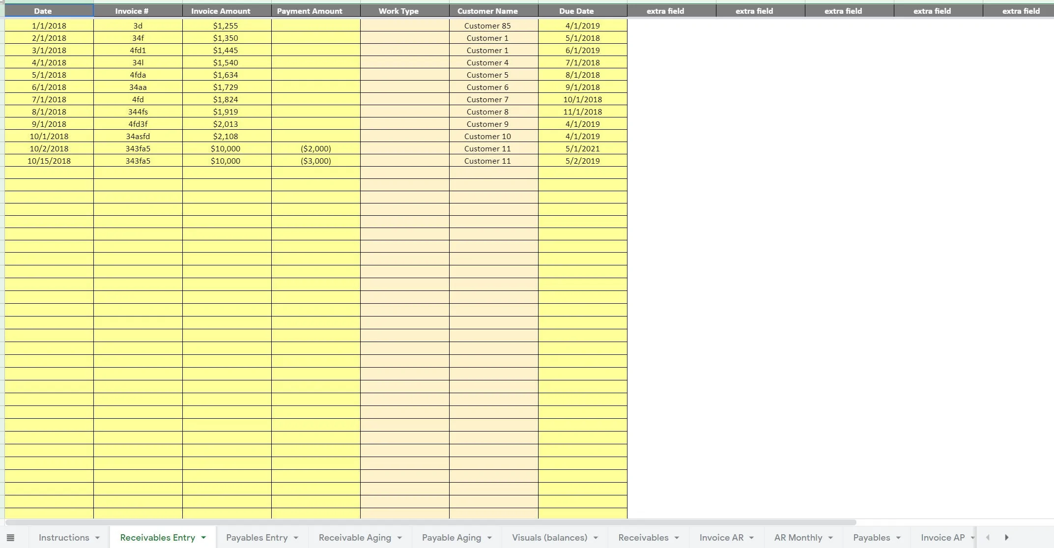 This is a partial preview of Accounts Receivable and Payable Tracker (Excel workbook (XLSX)). 