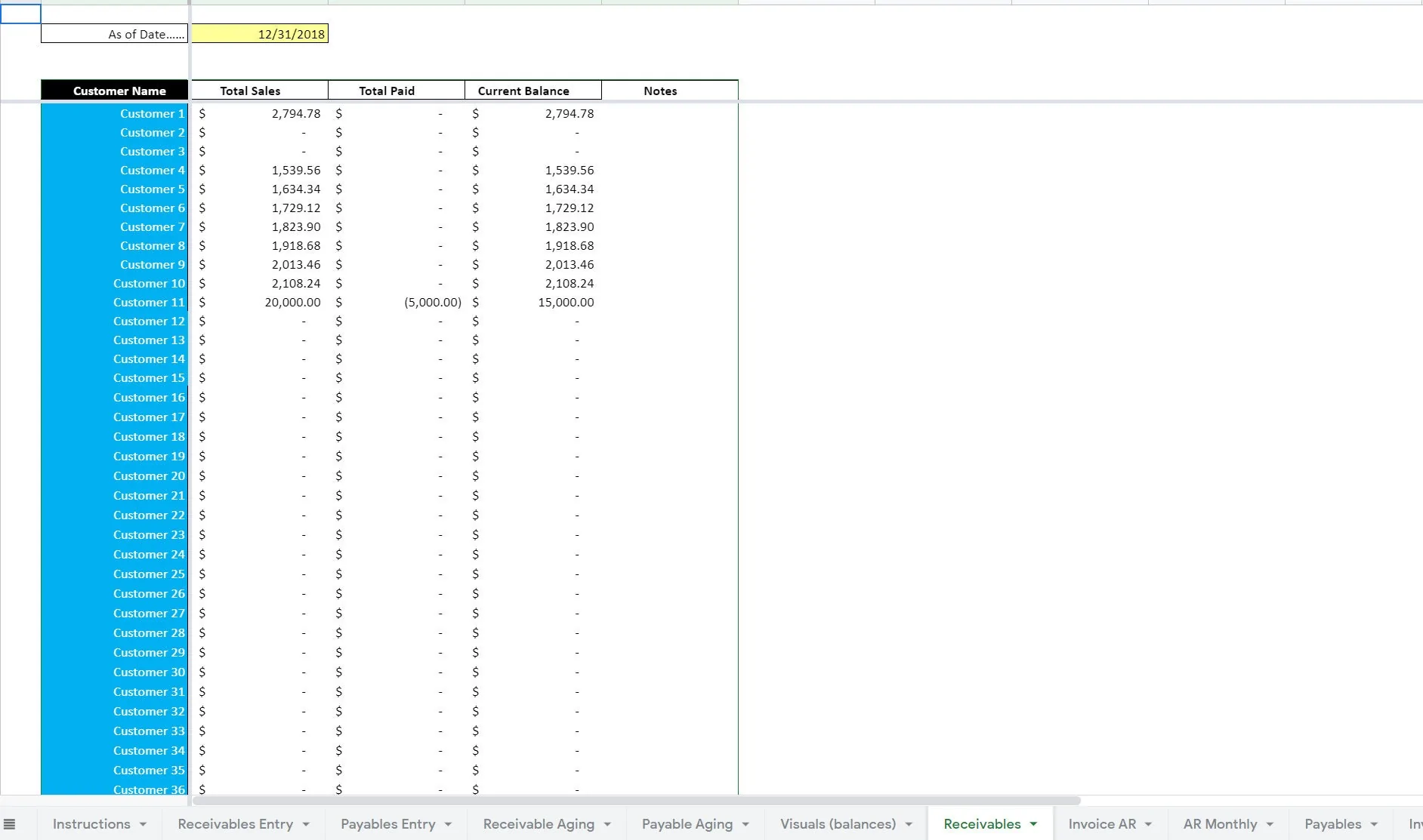 Accounts Receivable and Payable Tracker (Excel template (XLSX)) Preview Image