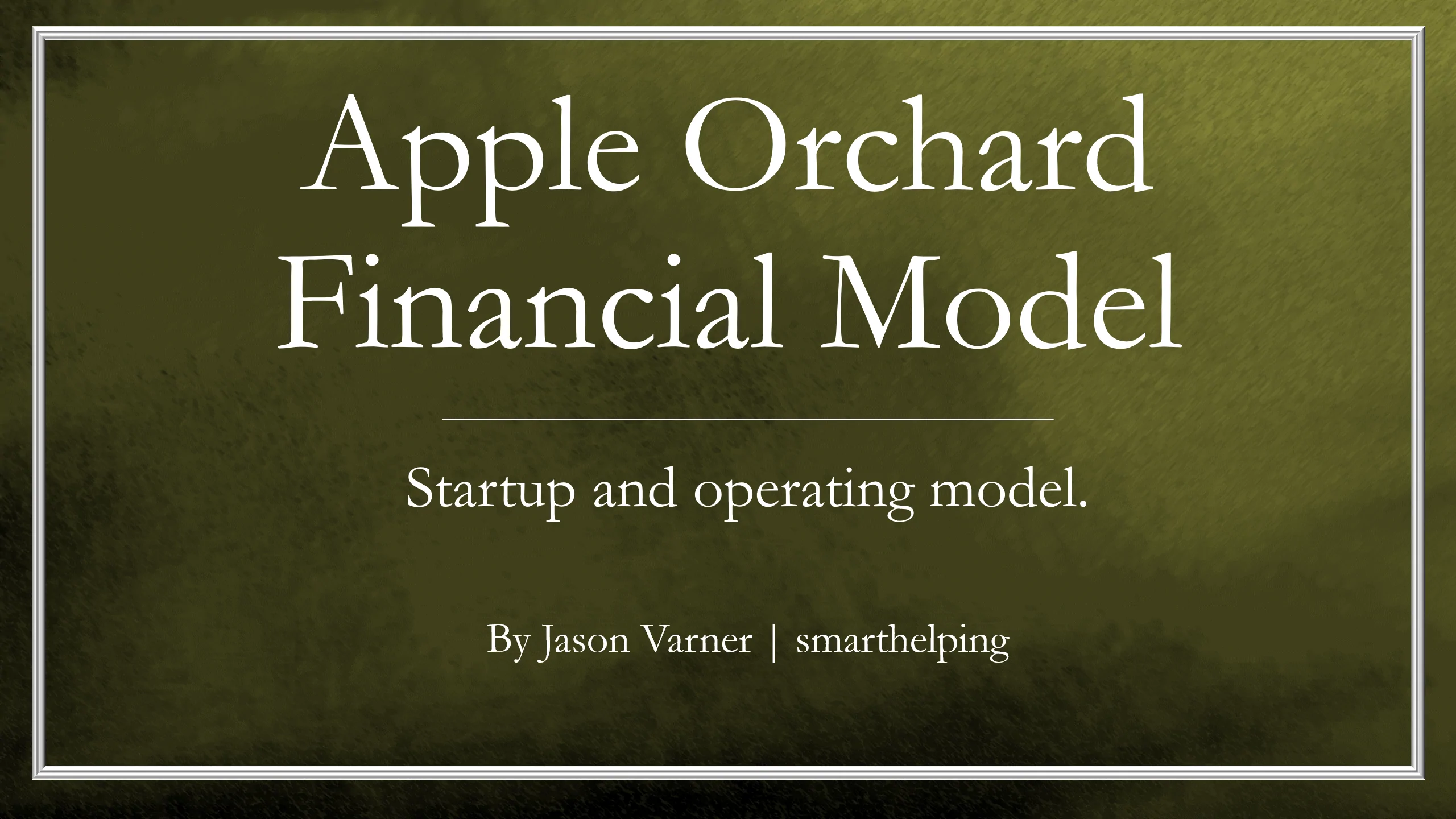 This is a partial preview of Apple Orchard Operating Model (Excel workbook (XLSX)). 