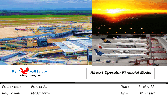 This is a partial preview of Airport Operator Financial Model (Excel workbook (XLSX)). 