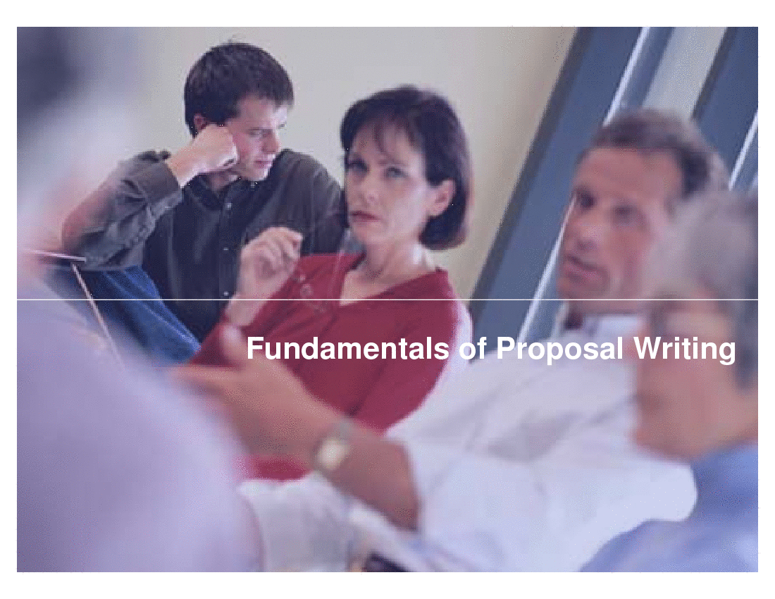 Fundamentals of Proposal Writing