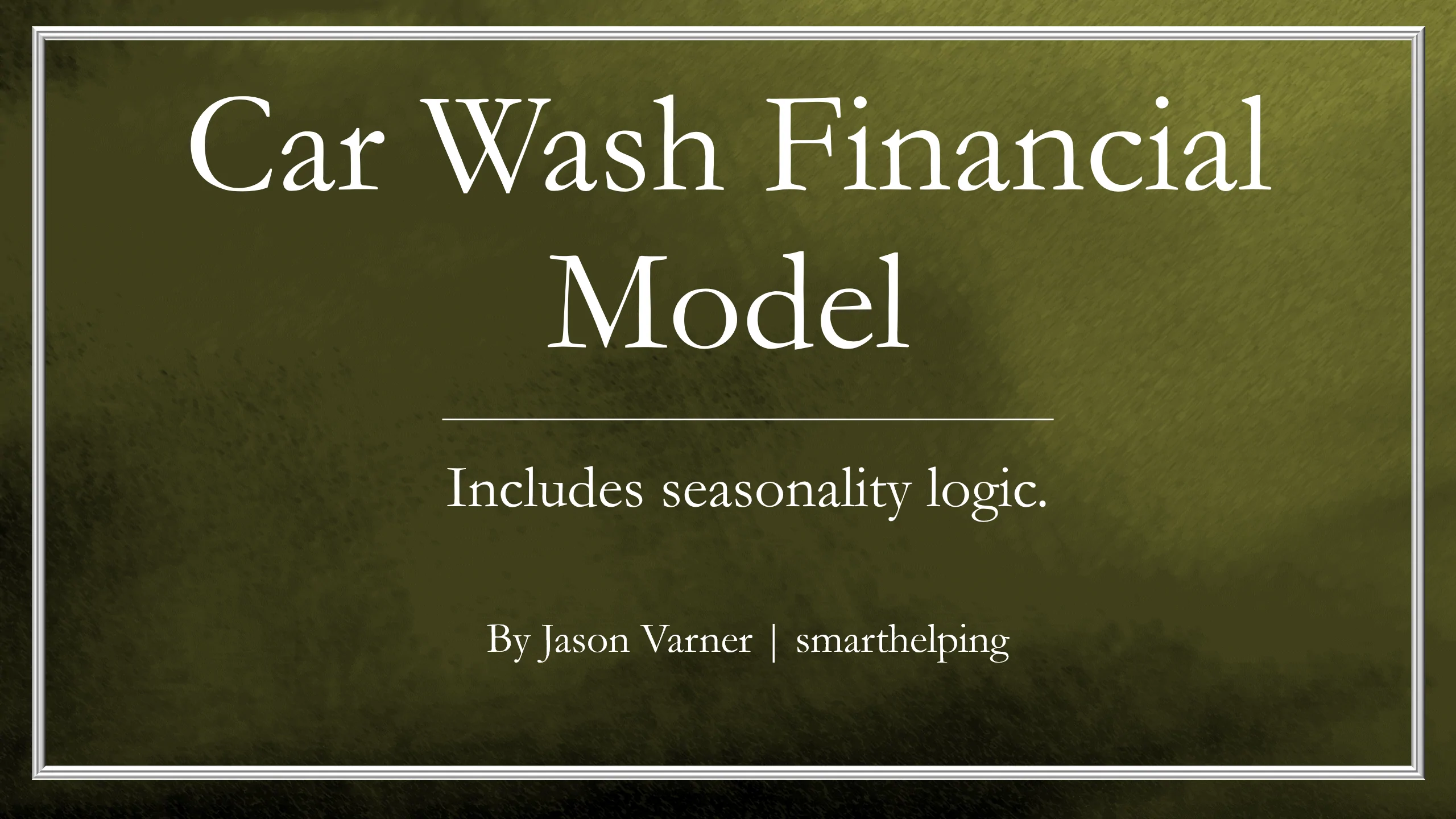 This is a partial preview of Car Wash Financial Model: 5 Years and Seasonality Logic (Excel workbook (XLSX)). 