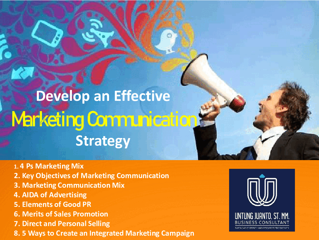 Develop an Effective  Marketing Communication  Strategy (43-slide PPT PowerPoint presentation (PPTX)) Preview Image