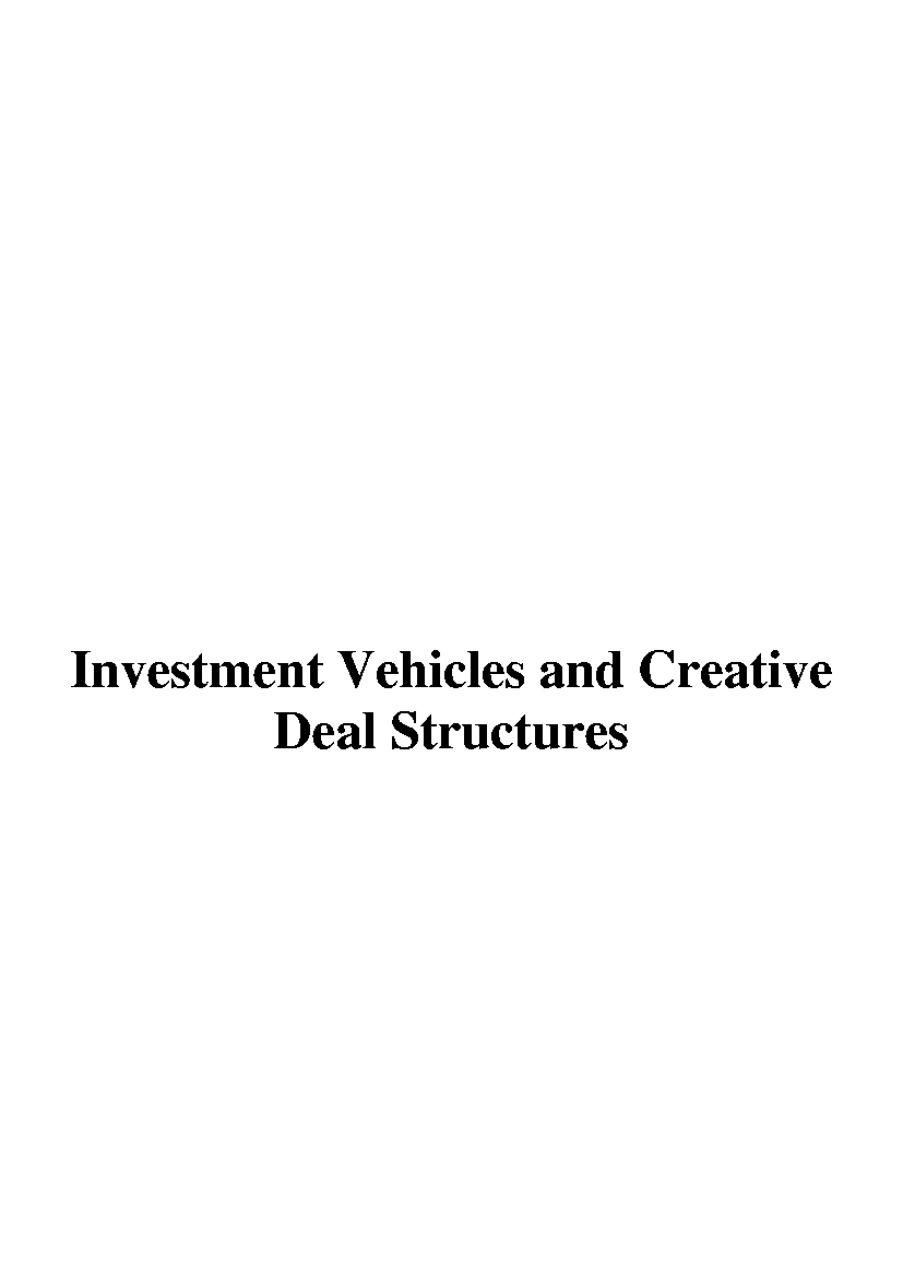 Investment Vehicles & Deal Structure