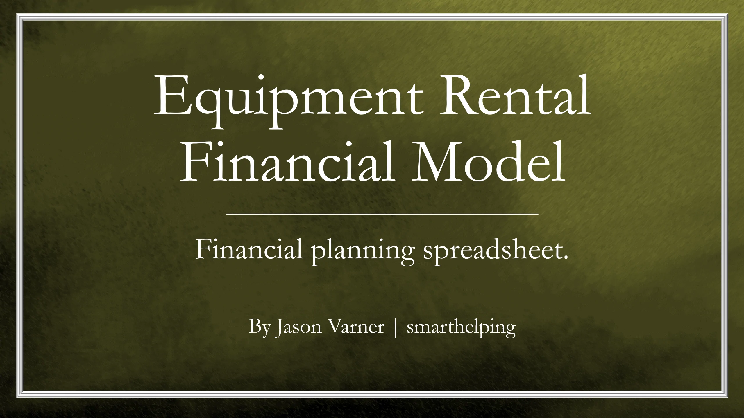 Equipment Rental Financial Model (Excel template (XLSX)) Preview Image