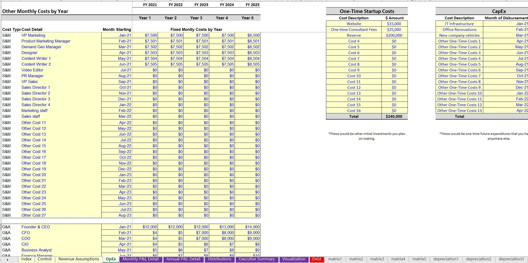 This is a partial preview of Equipment & Furniture Rental Financial Model (Excel workbook (XLSX)). 