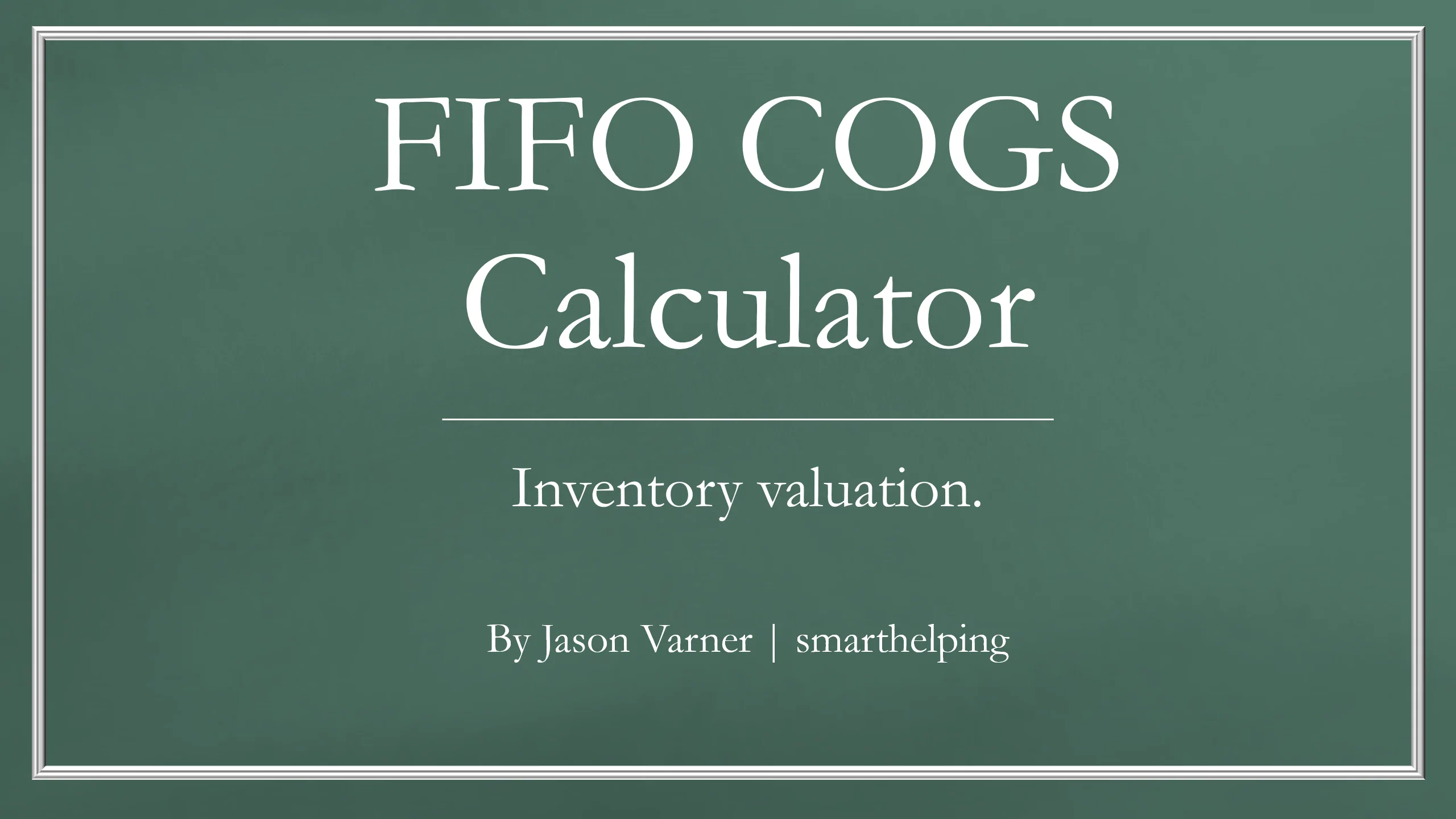 FIFO COGS Calculator