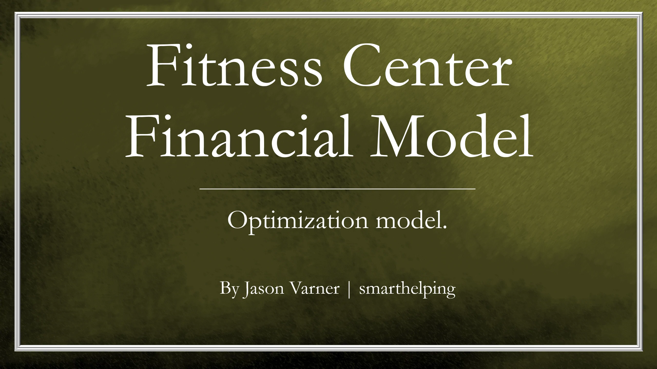 Fitness Center & Gym Startup Financial Model