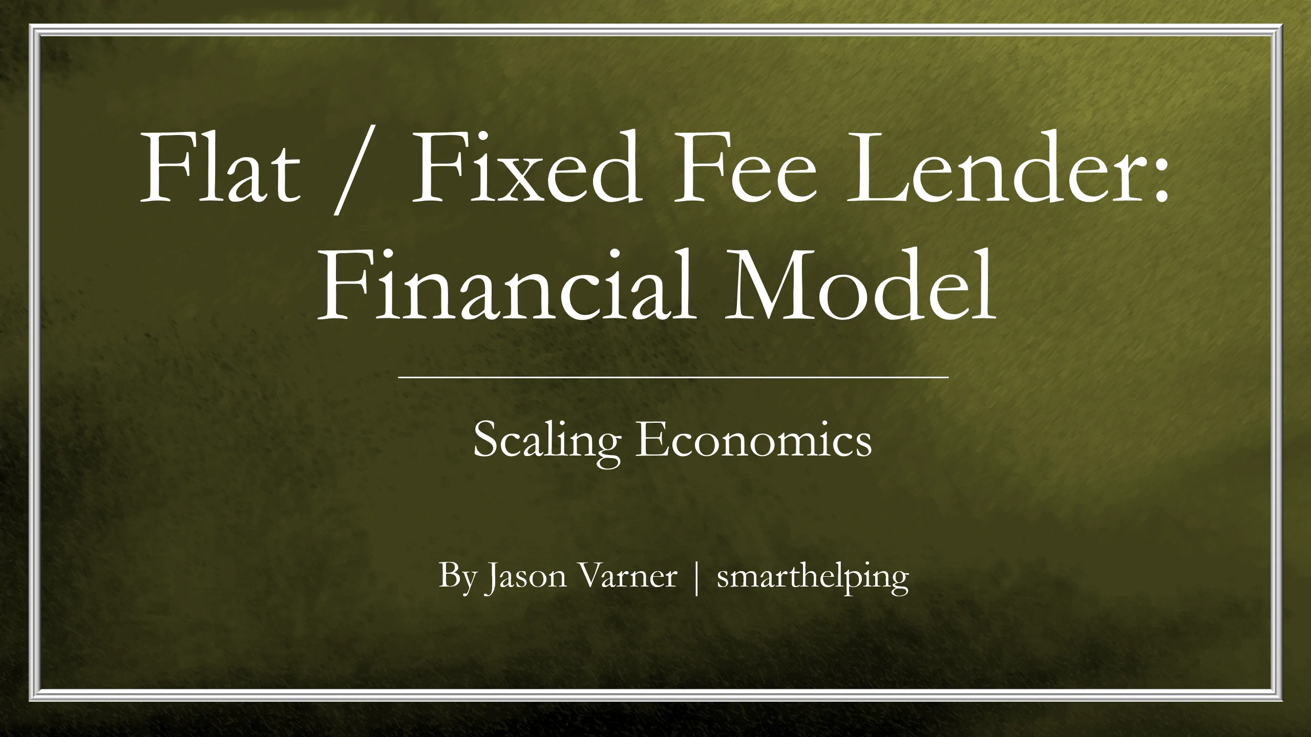 Flat Fee Money Lending Business Financial Model (Excel template (XLSX)) Preview Image