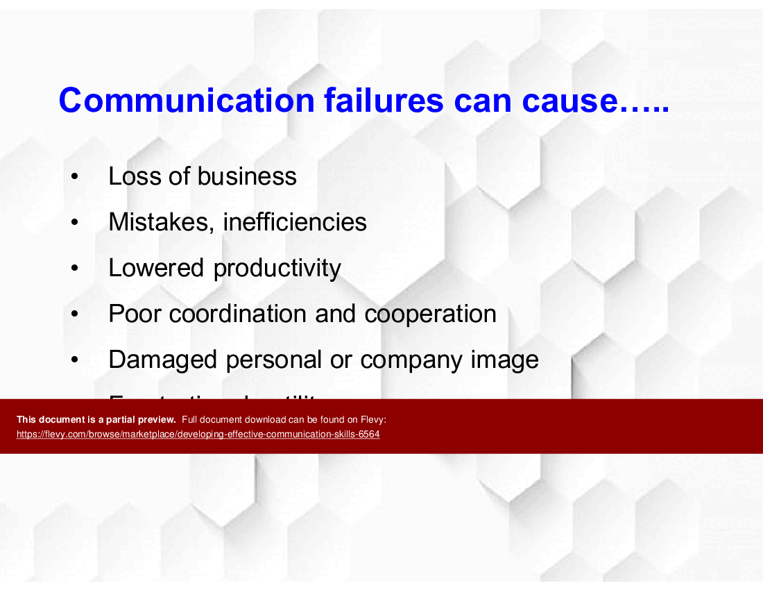This is a partial preview of Developing Effective Communication Skills (44-slide PowerPoint presentation (PPTX)). Full document is 44 slides. 