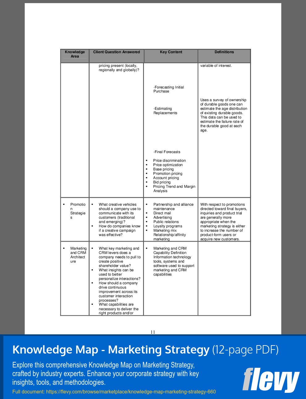 Knowledge Map - Marketing Strategy (12-page PDF document) Preview Image