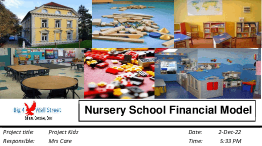 Start Up Nursery School Financial Model (Excel workbook (XLSX)) Preview Image