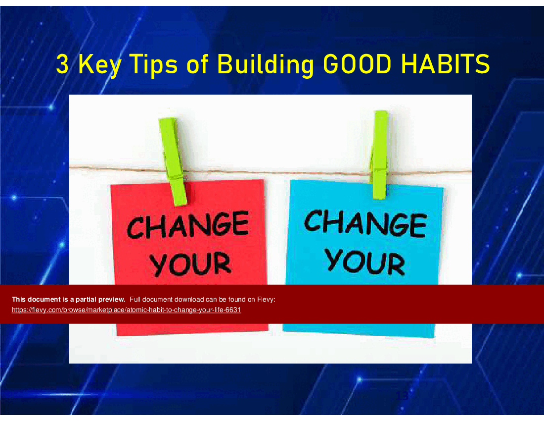 Atomic Habit to Change Your Life (39-slide PowerPoint presentation (PPTX)) Preview Image
