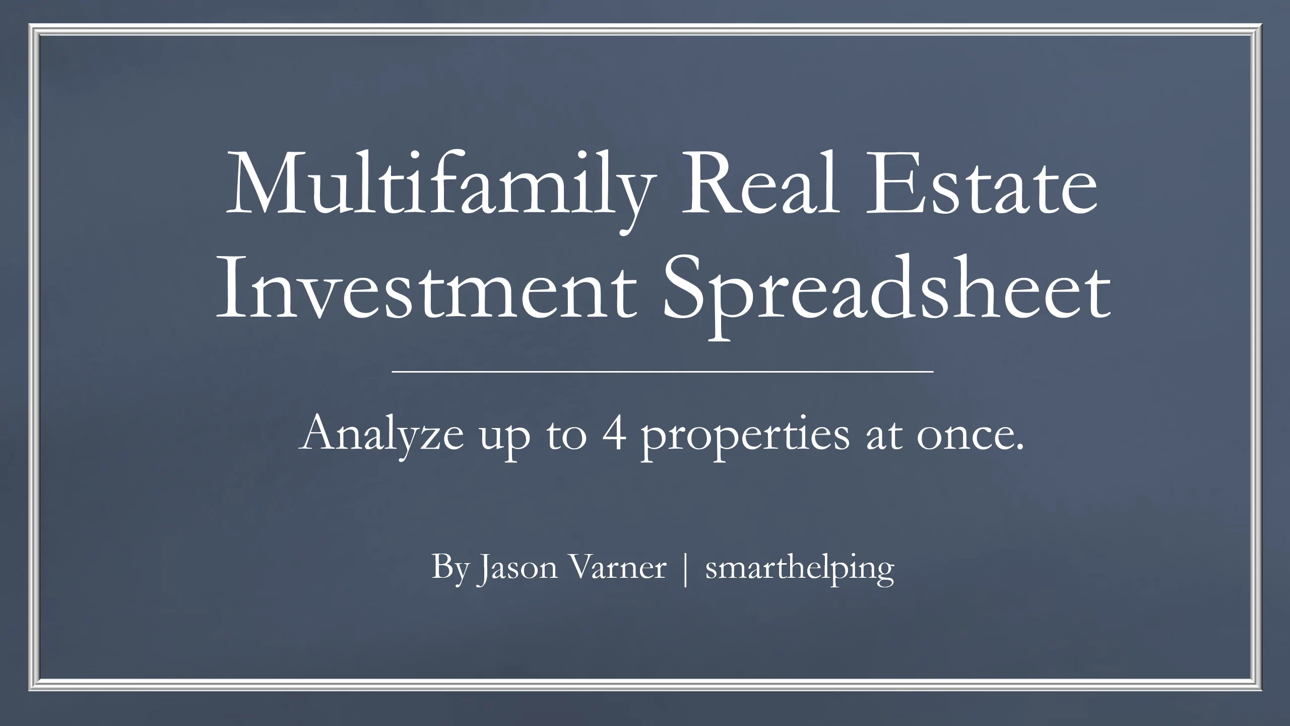 Multifamily Acquisition Model: 10 Years & Joint Venture Capable