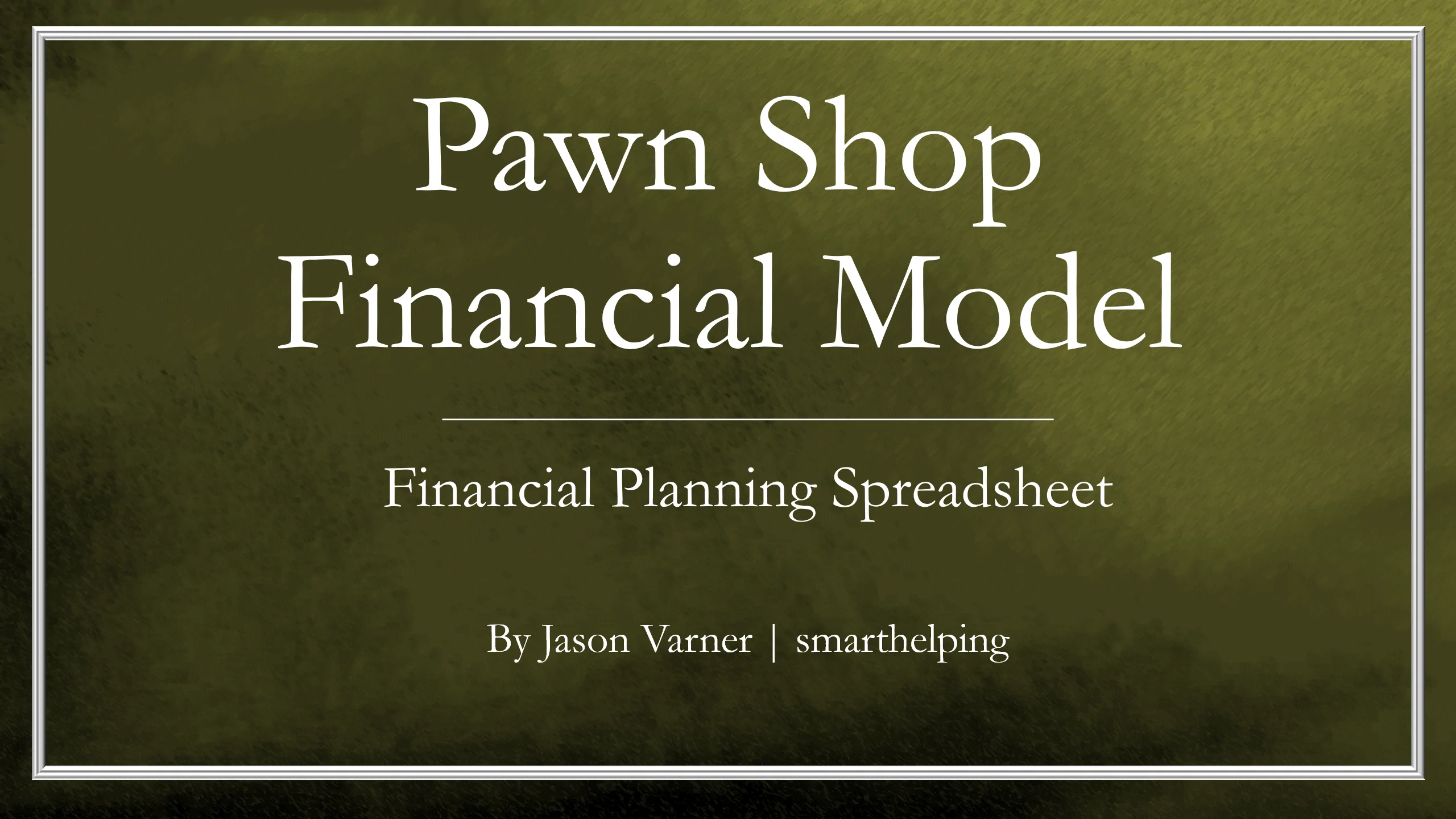 Excel Template Pawn Shop Financial Simulation 5 Year Financial Model