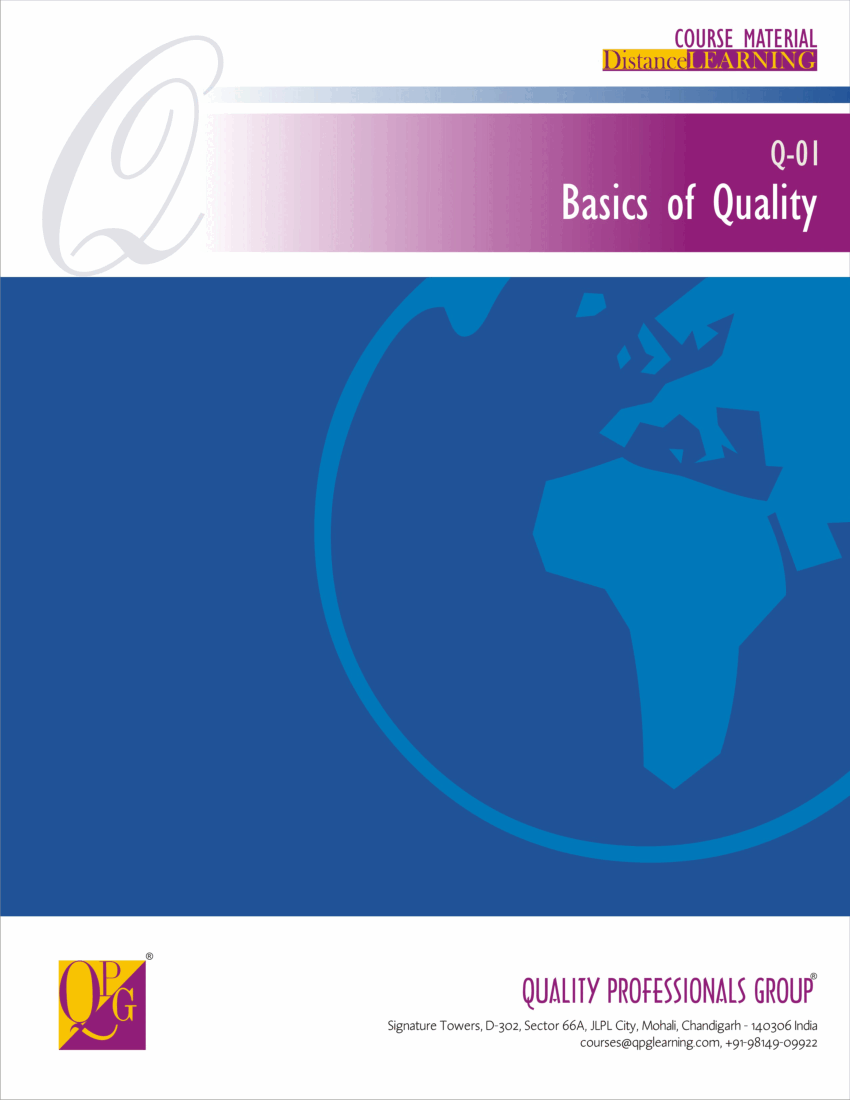 This is a partial preview of Basics of Quality (CQP Module 1) (45-page PDF document). Full document is 45 pages. 