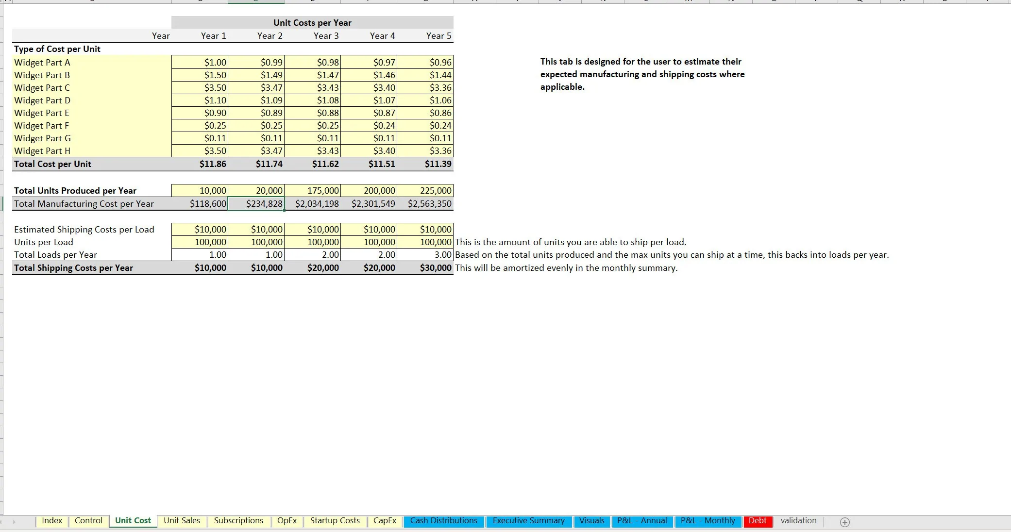 This is a partial preview of Product & Service Subscription: Startup Financial Model (Excel workbook (XLSX)). 