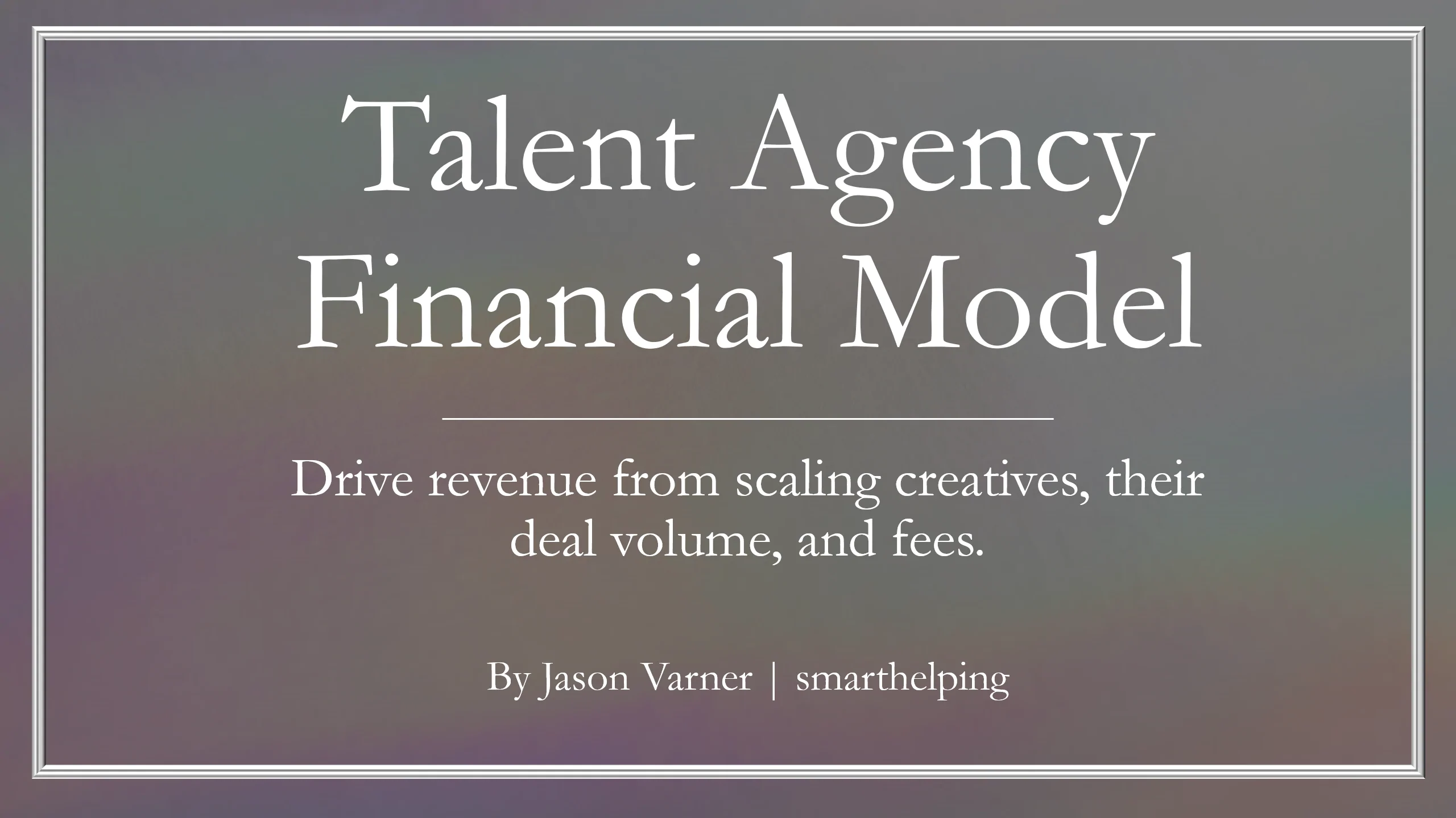 Talent Agency & Creatives Agency 5-Year Financial Model (Excel workbook (XLSX)) Preview Image