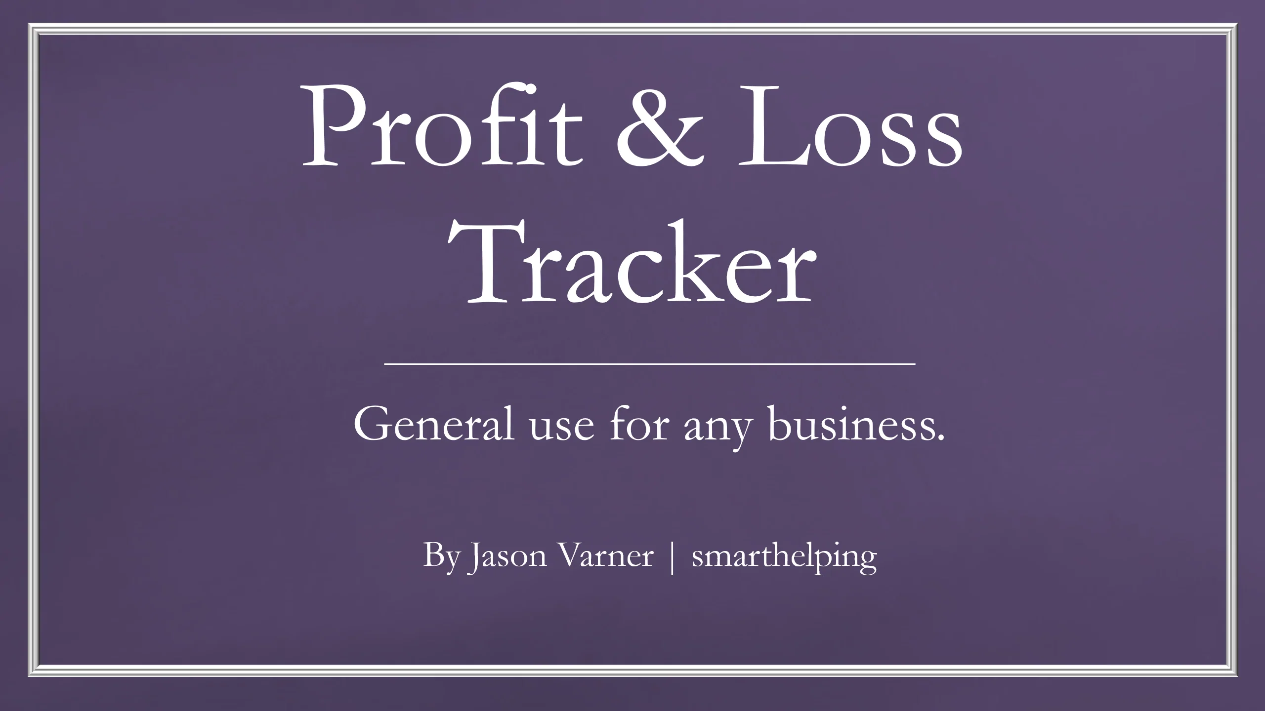 Profit & Loss Tracker: Weekly, Monthly, Annual (1-page Word document) Preview Image