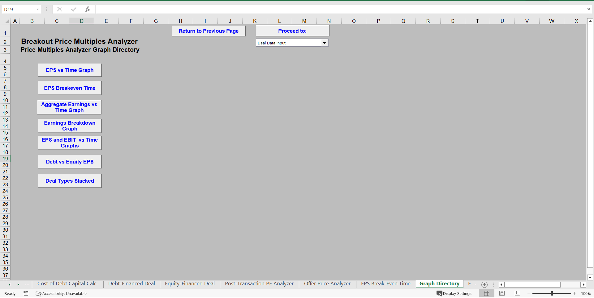 Mergers & Acquisitions Price Multiple Analyzer (Excel template (XLS)) Preview Image