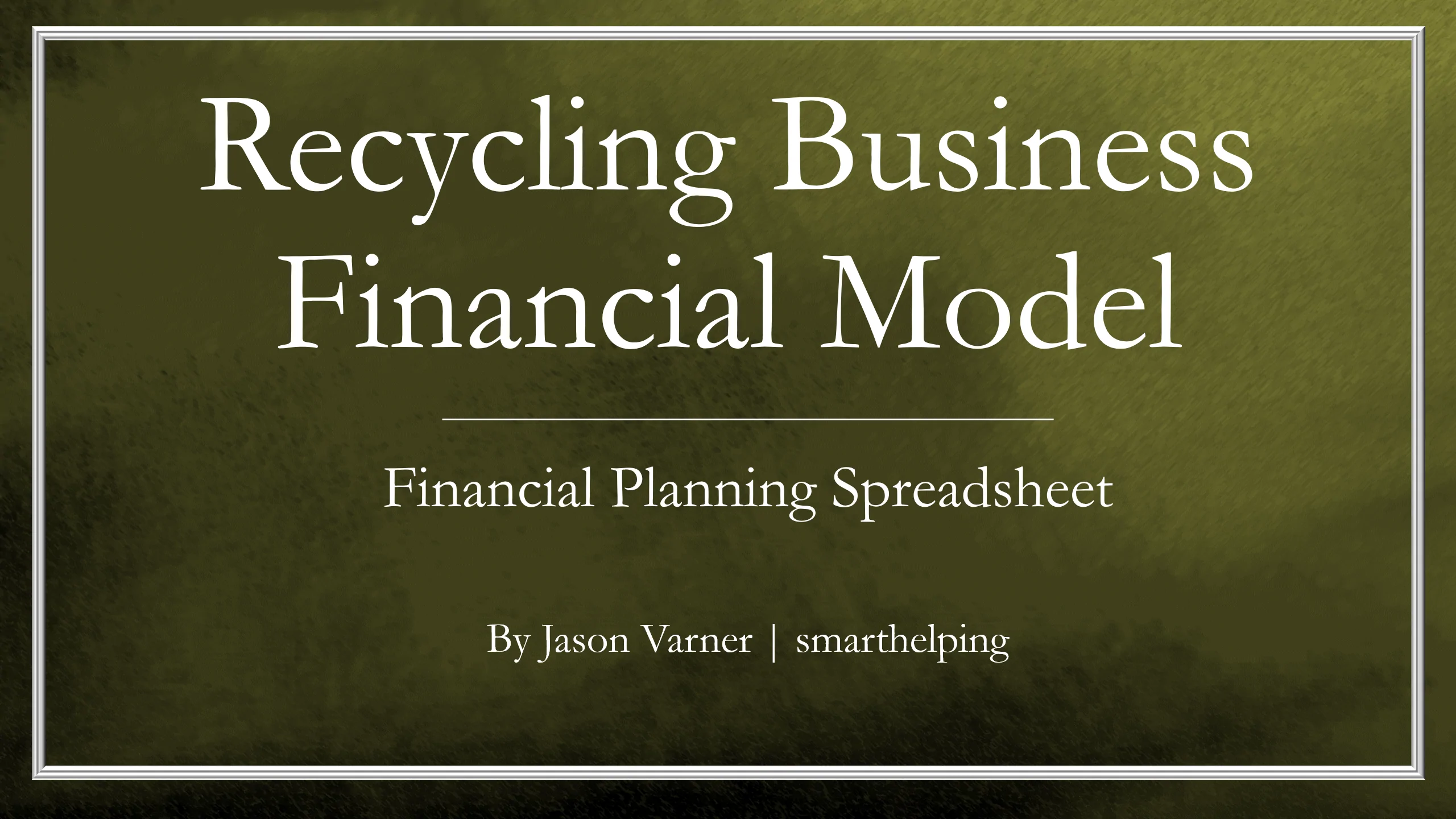 This is a partial preview of Recycling Business Financial Model (Excel workbook (XLSX)). 
