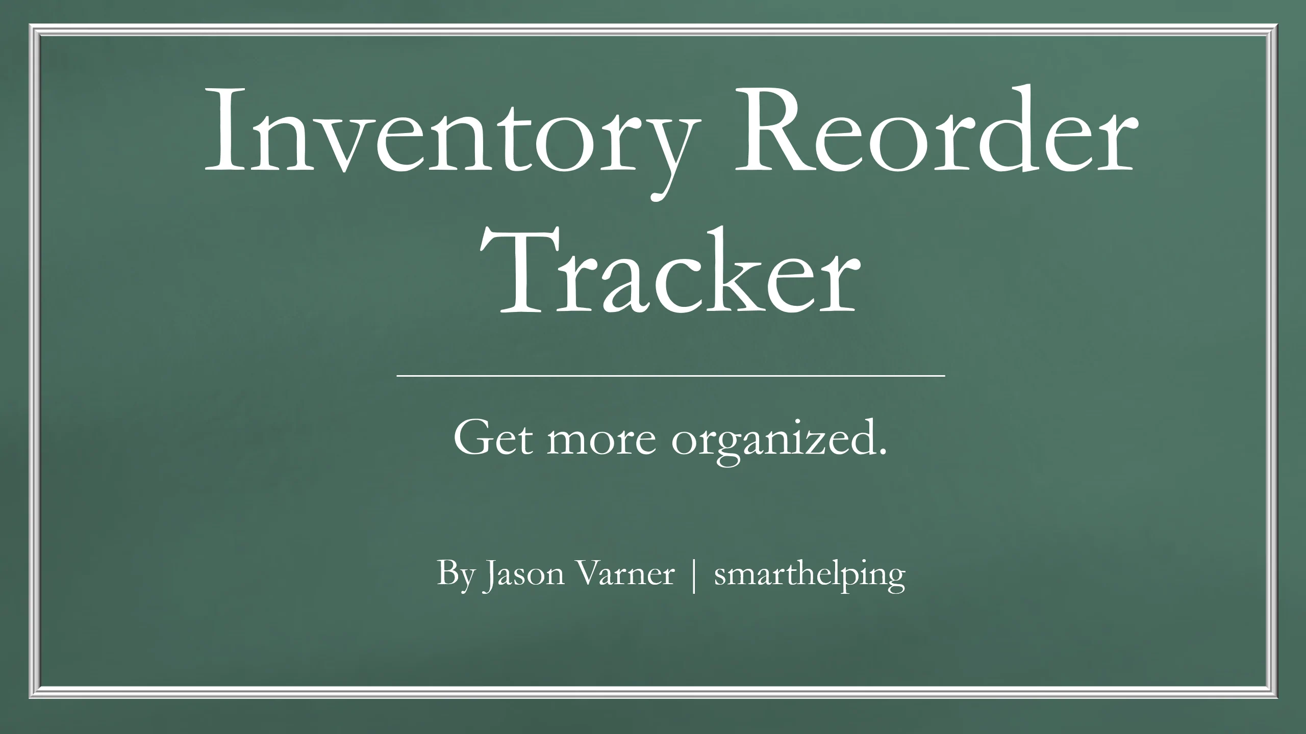 Inventory Reordering Tracker (Excel workbook (XLSX)) Preview Image
