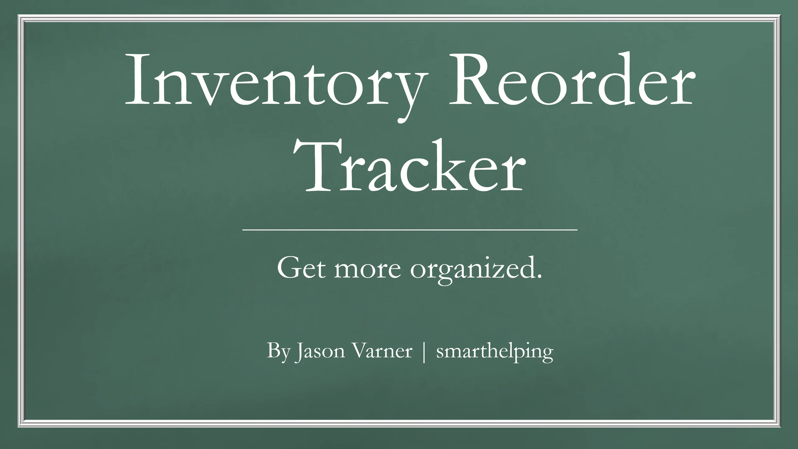 Inventory Reordering Tracker