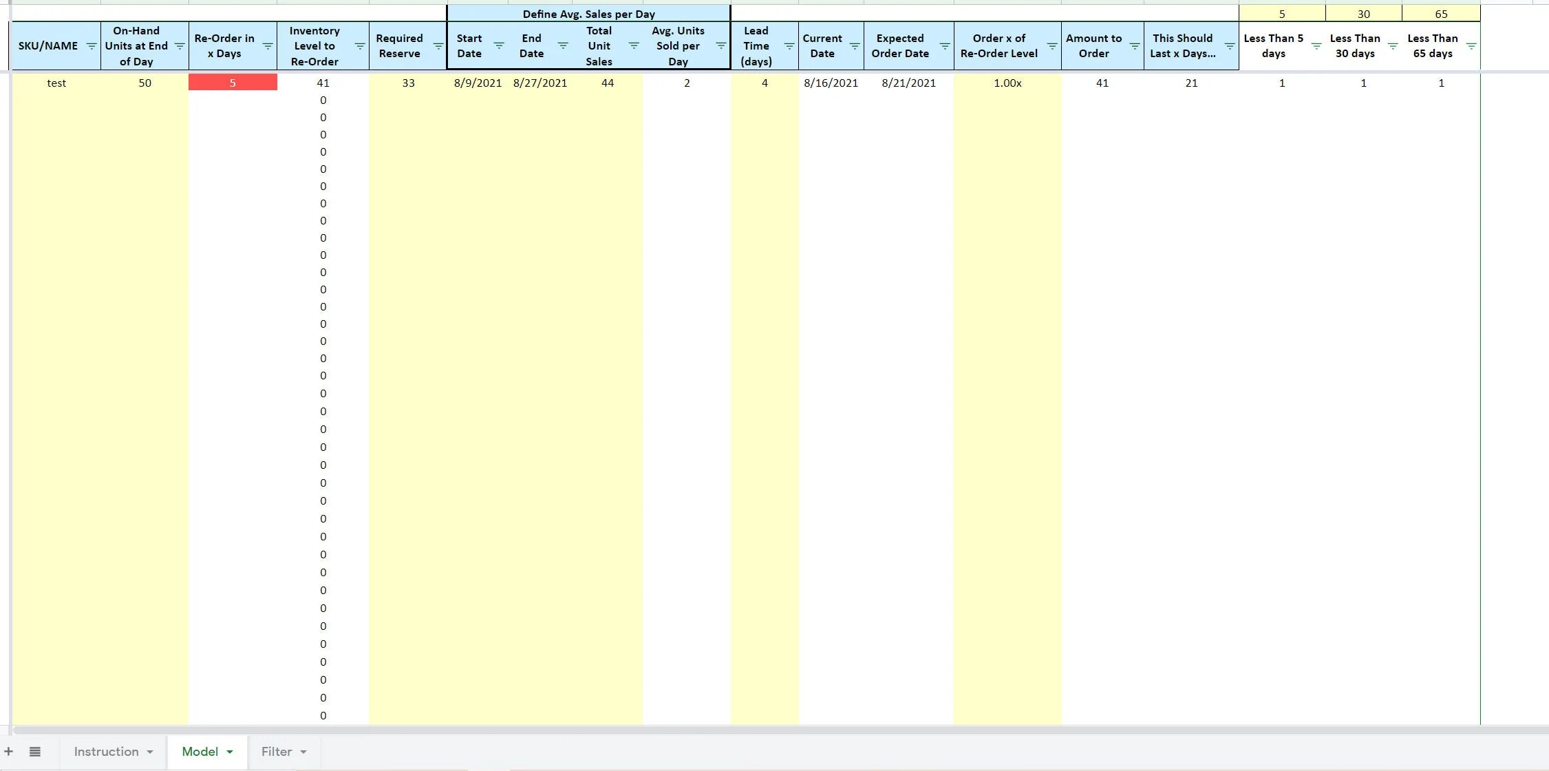 This is a partial preview of Inventory Reordering Tracker (Excel workbook (XLSX)). 