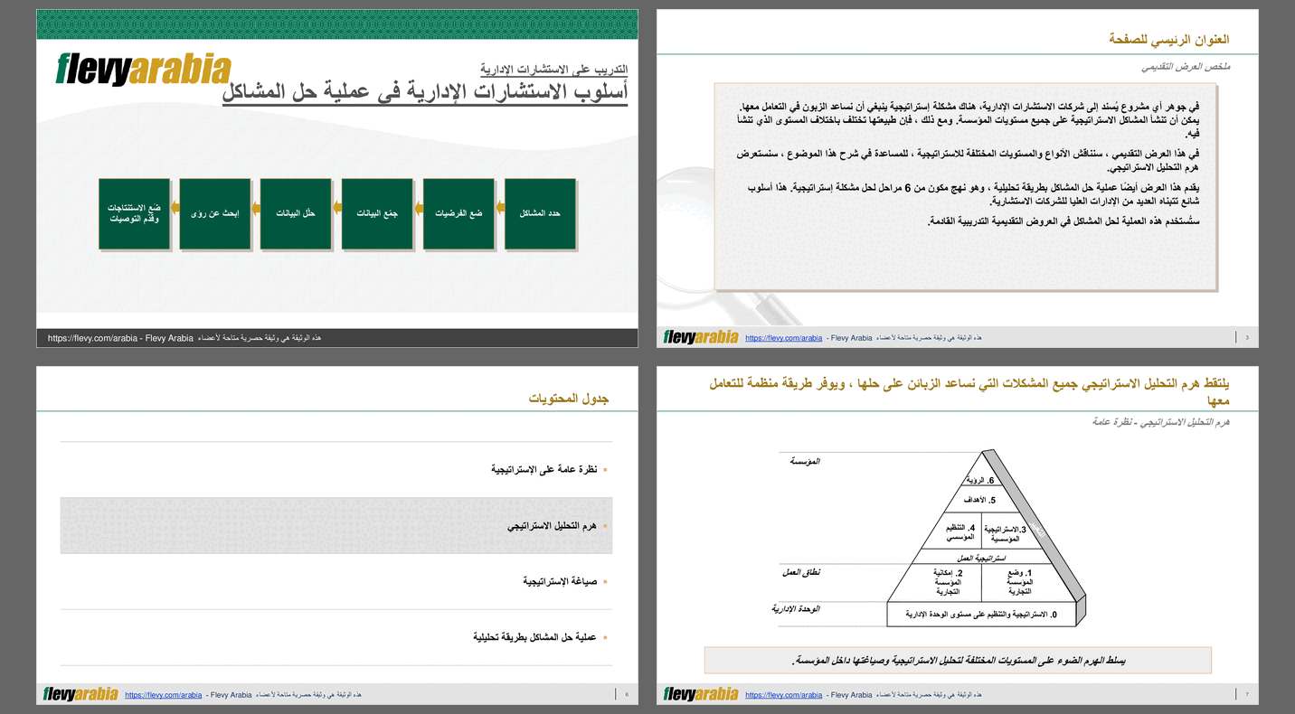 Management Consulting Problem Solving Process (Arabic) (20-slide PPT PowerPoint presentation (PPTX)) Preview Image