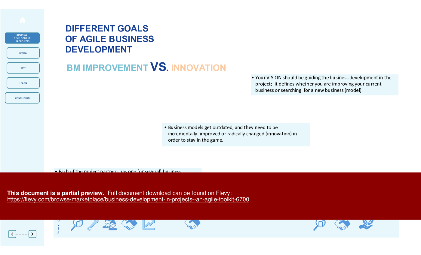 This is a partial preview of Business Development In Projects - An Agile Toolkit (45-slide PowerPoint presentation (PPTX)). Full document is 45 slides. 