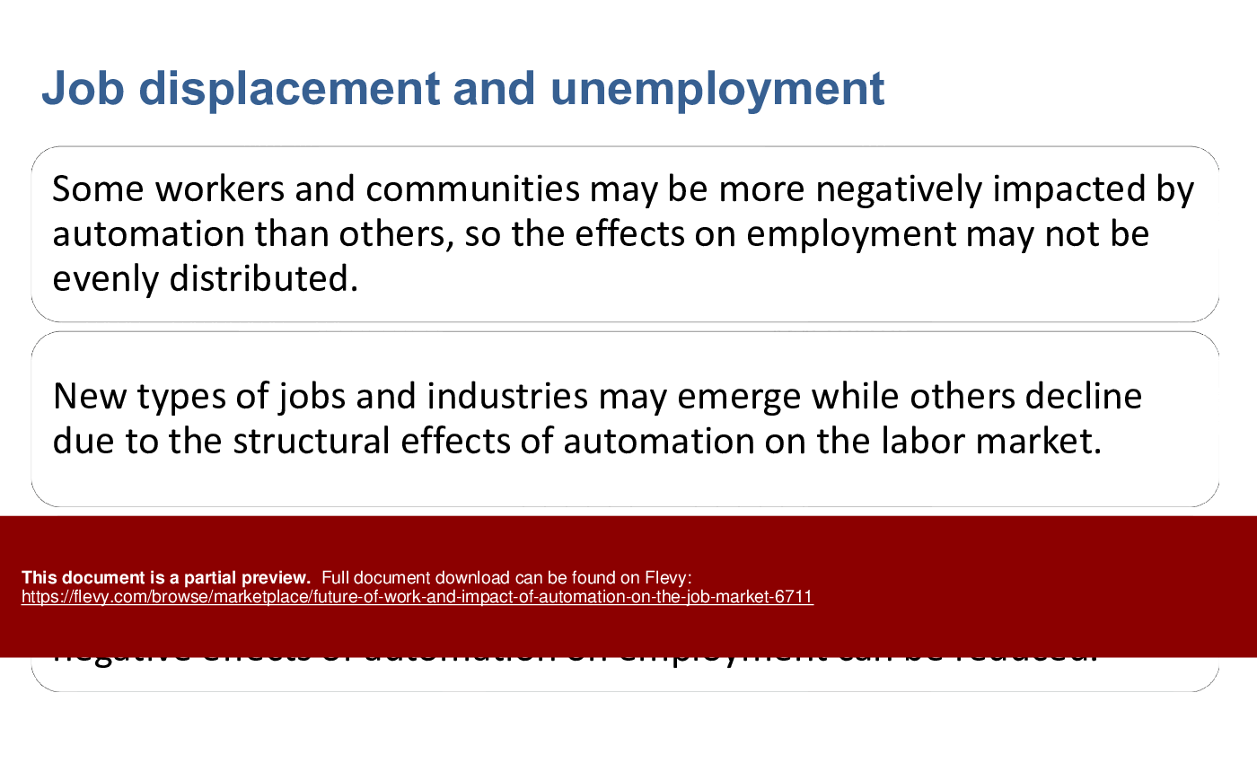Future of Work and Impact of Automation on the Job Market (49-slide PPT PowerPoint presentation (PPTX)) Preview Image