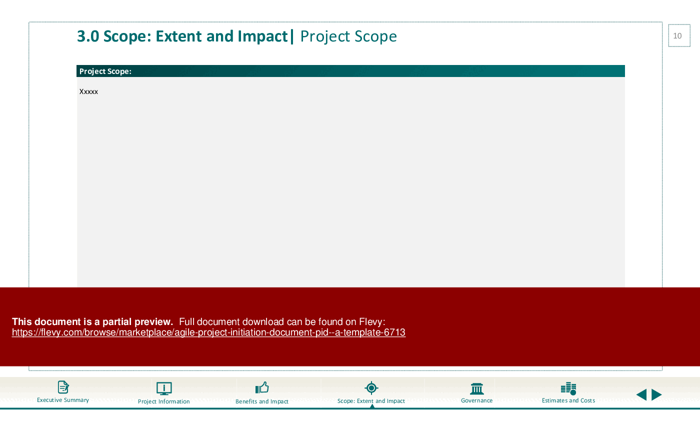 This is a partial preview of Agile Project Initiation Document (PID) - A Template (20-slide PowerPoint presentation (PPTX)). Full document is 20 slides. 