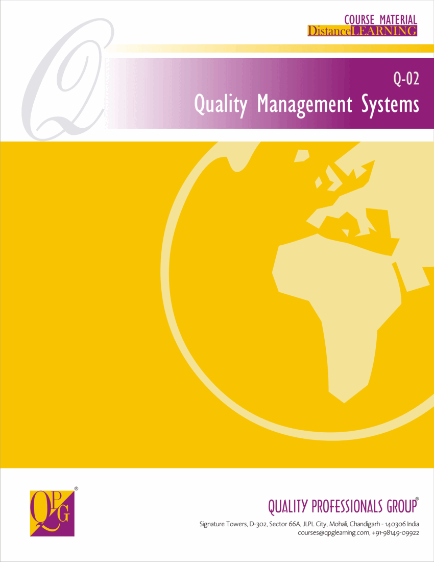 ISO 9000 Quality Management System (CQP Module 2)