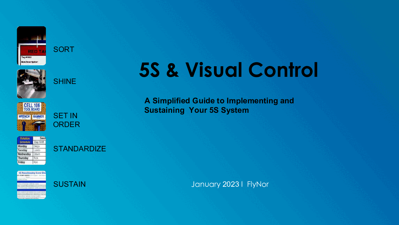 5S & Visual Control - A Simplified Guide (64-slide PPT PowerPoint presentation (PPTX)) Preview Image